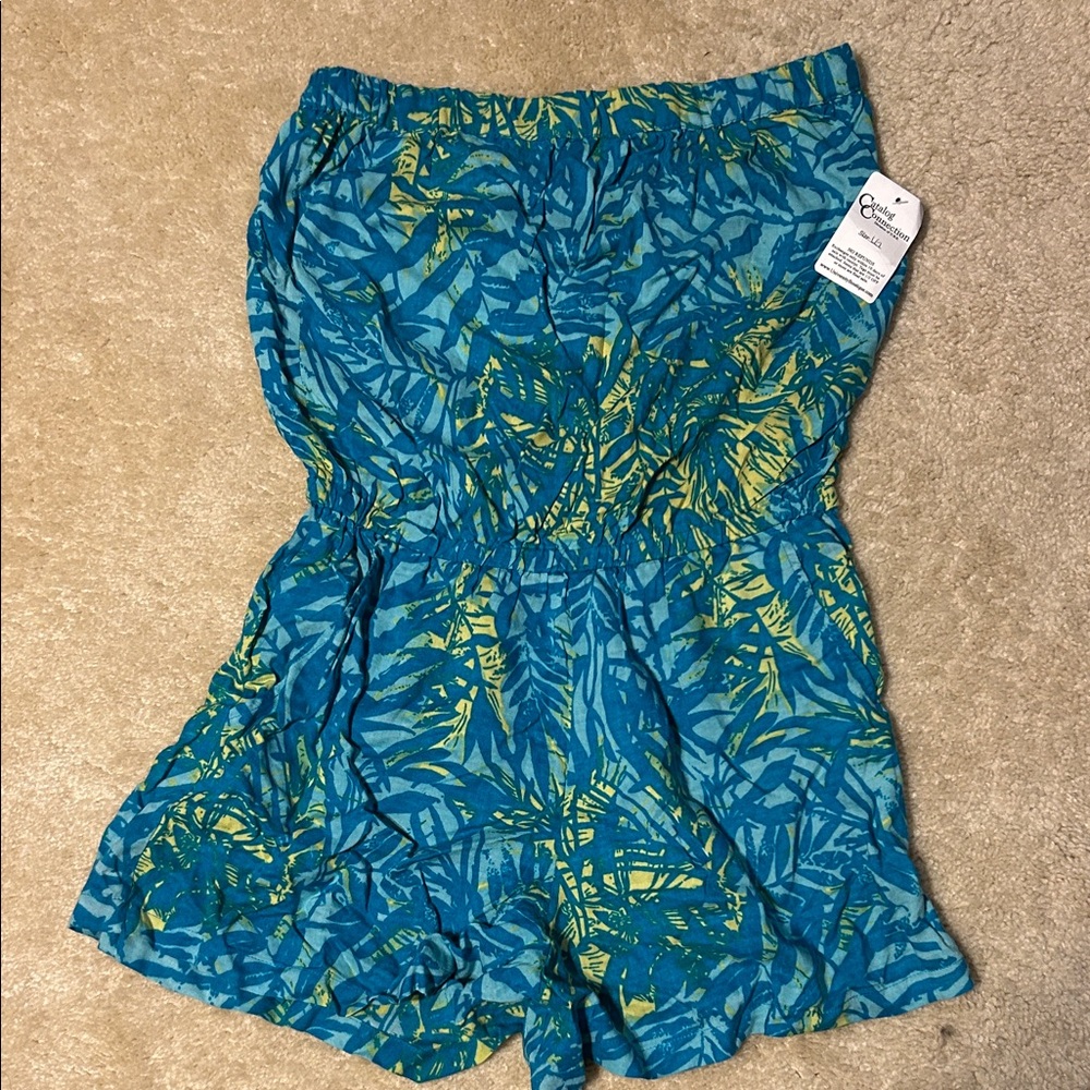 Cato High Waist Blue and Yellow Patterned Shorts